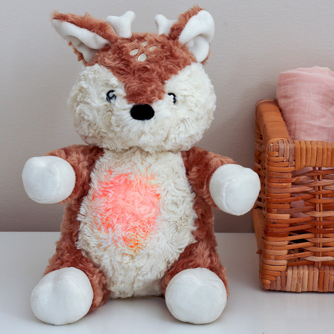 cloud.b knuffelreekalf met nachtlamp en geluid - finley | CLB-LOVELIGHT-FAW | 2