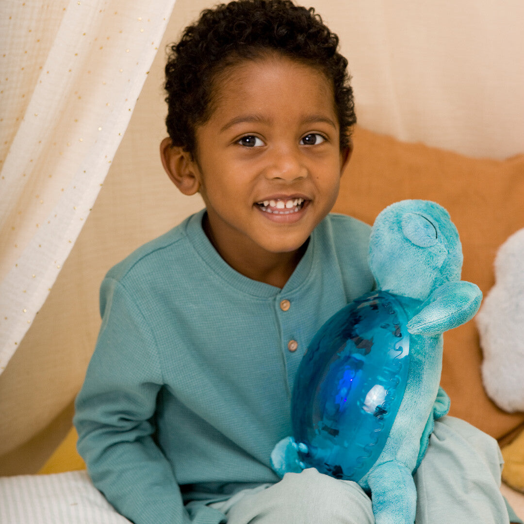 cloud.b knuffelschildpad met nachtlamp en geluid - aqua | CLB-REC-TURTLE-AQ | 3