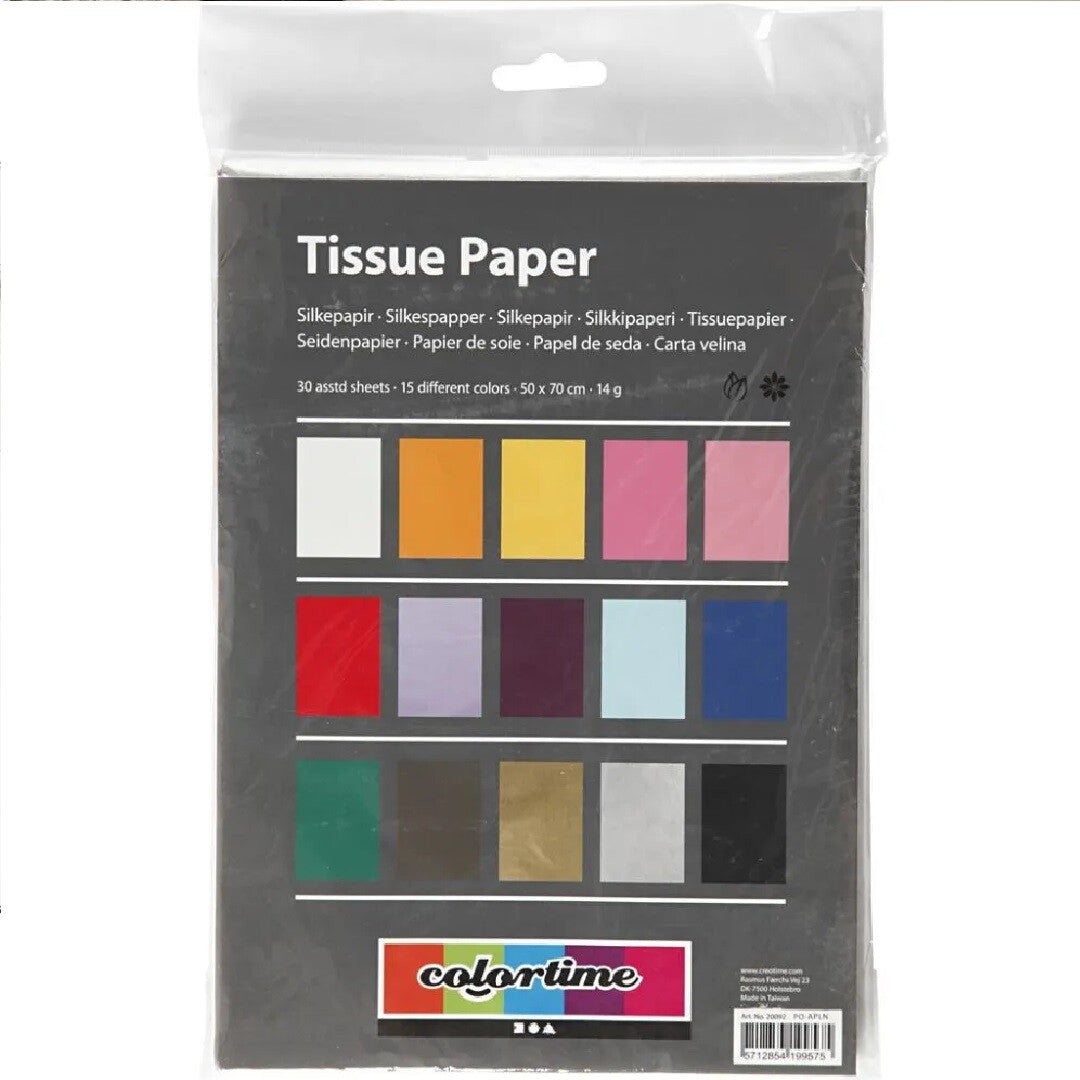 colortime zijdepapier 15 kleuren - 30st | 20092 | 1