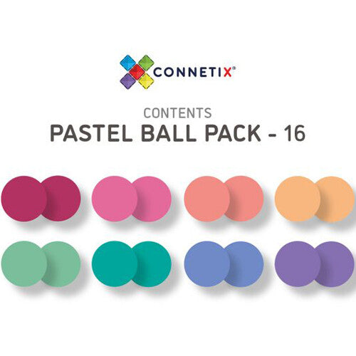 connetix knikkerbaanballen pastel - 16st    | CON-EU-P16B | 5
