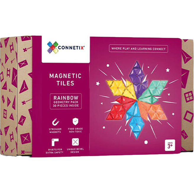 connetix magnetische tegels geometry - rainbow - 30st   | CON-EU-30G | 0