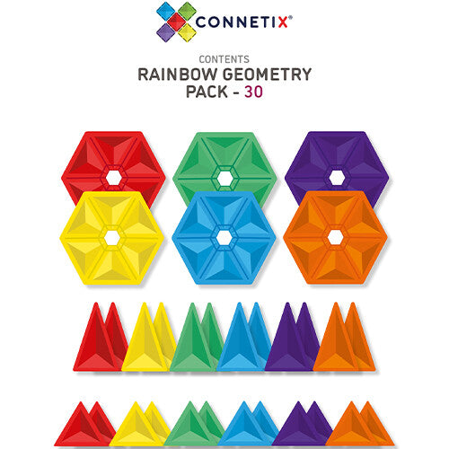 connetix magnetische tegels geometry - rainbow - 30st   | CON-EU-30G | 6