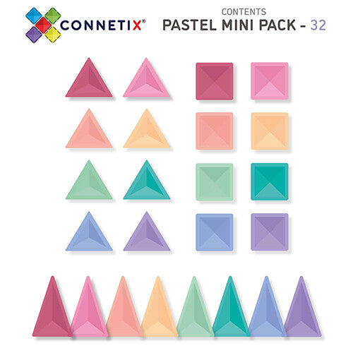 connetix magnetische tegels mini - pastel - 32st  | CON-EU-P32 | 6