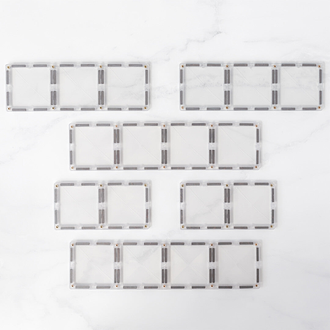 CONNETIX TILES クリアカラー 12ピース入り Connetix magnetische tegel rectangle clear 12st | ilovespeelgoed