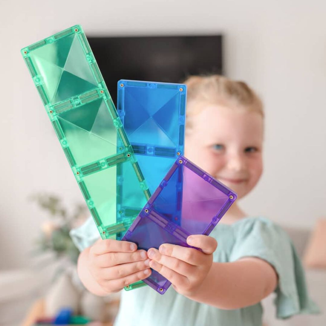connetix magnetische tegels rectangle pack - rainbow - 18st   | CON-EU-18 | 1