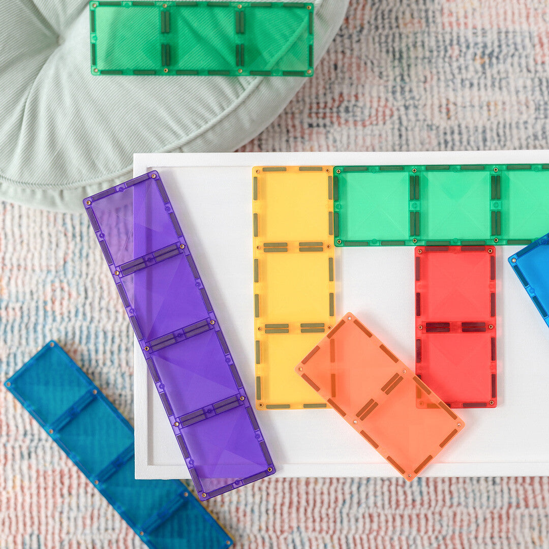 connetix magnetische tegels rectangle pack - rainbow - 18st   | CON-EU-18 | 3