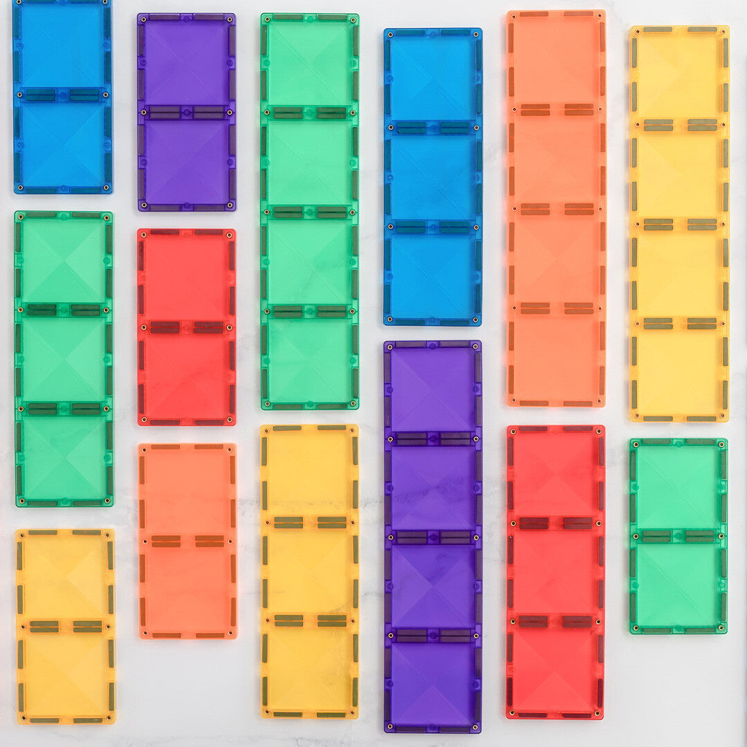 connetix magnetische tegels rectangle pack - rainbow - 18st   | CON-EU-18 | 4