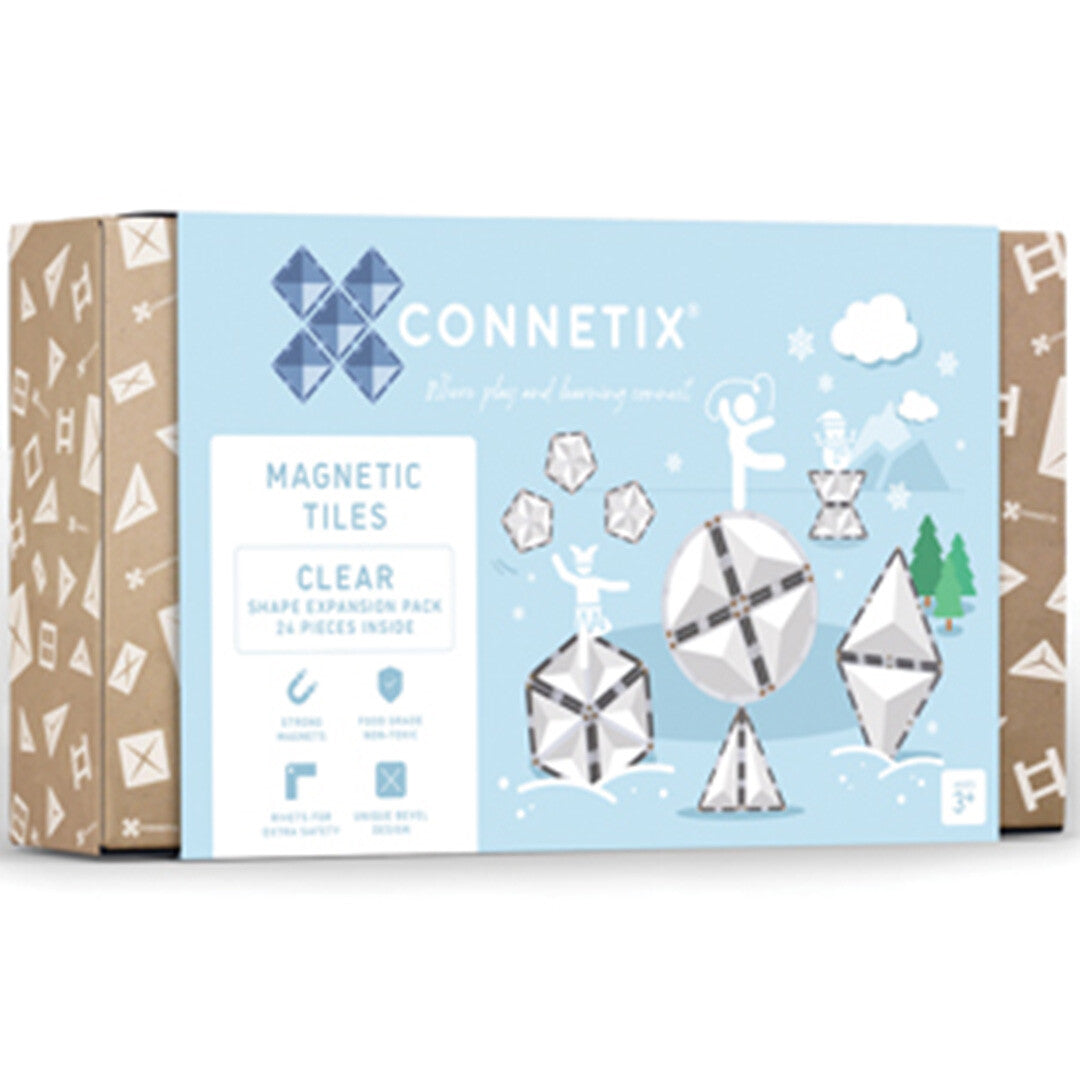 connetix magnetische tegels shape expansion pack - clear - 24st   | CON-EU-C24SE | 0