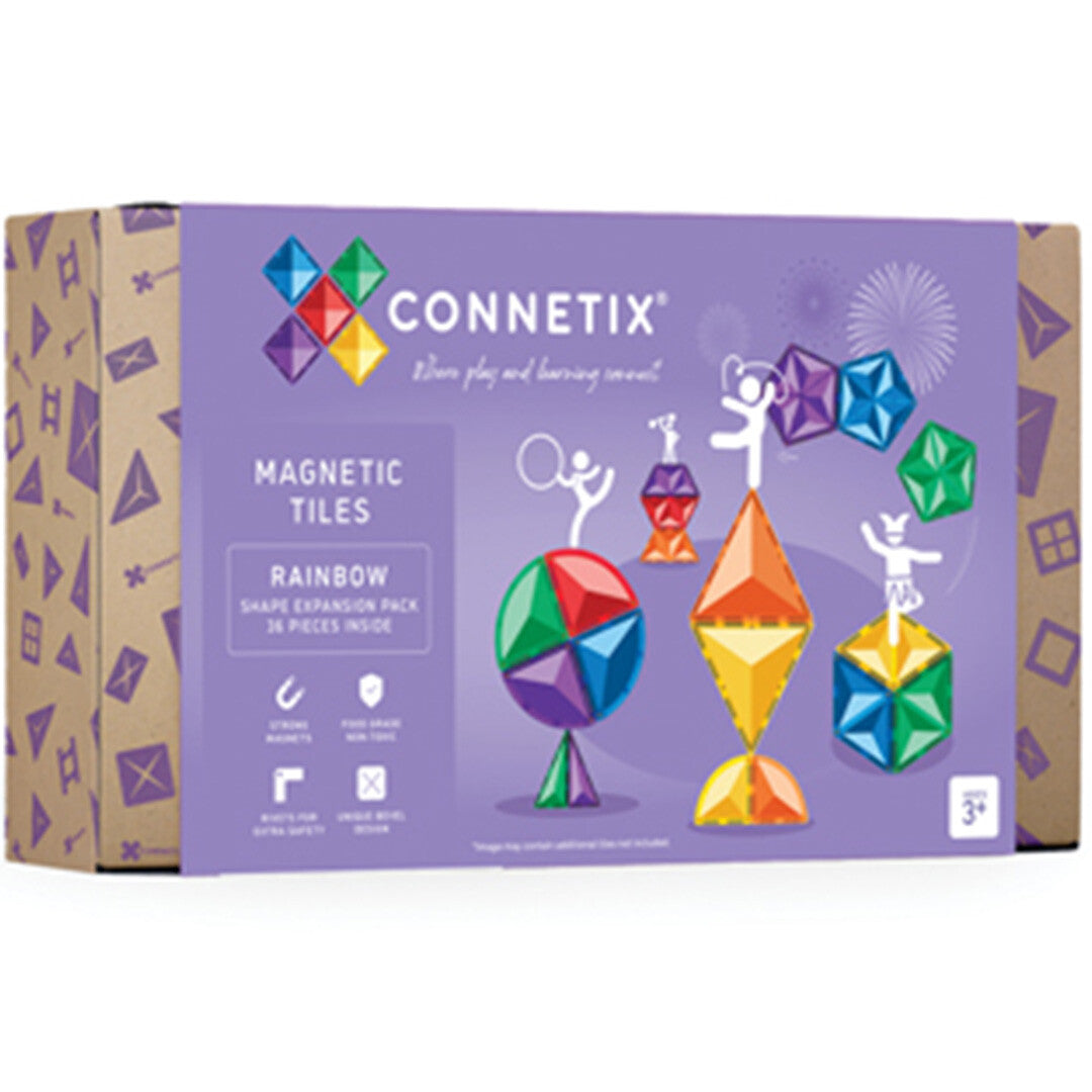 connetix magnetische tegels - shape expansion pack - rainbow - 36st    | CON-EU-36SE | 0
