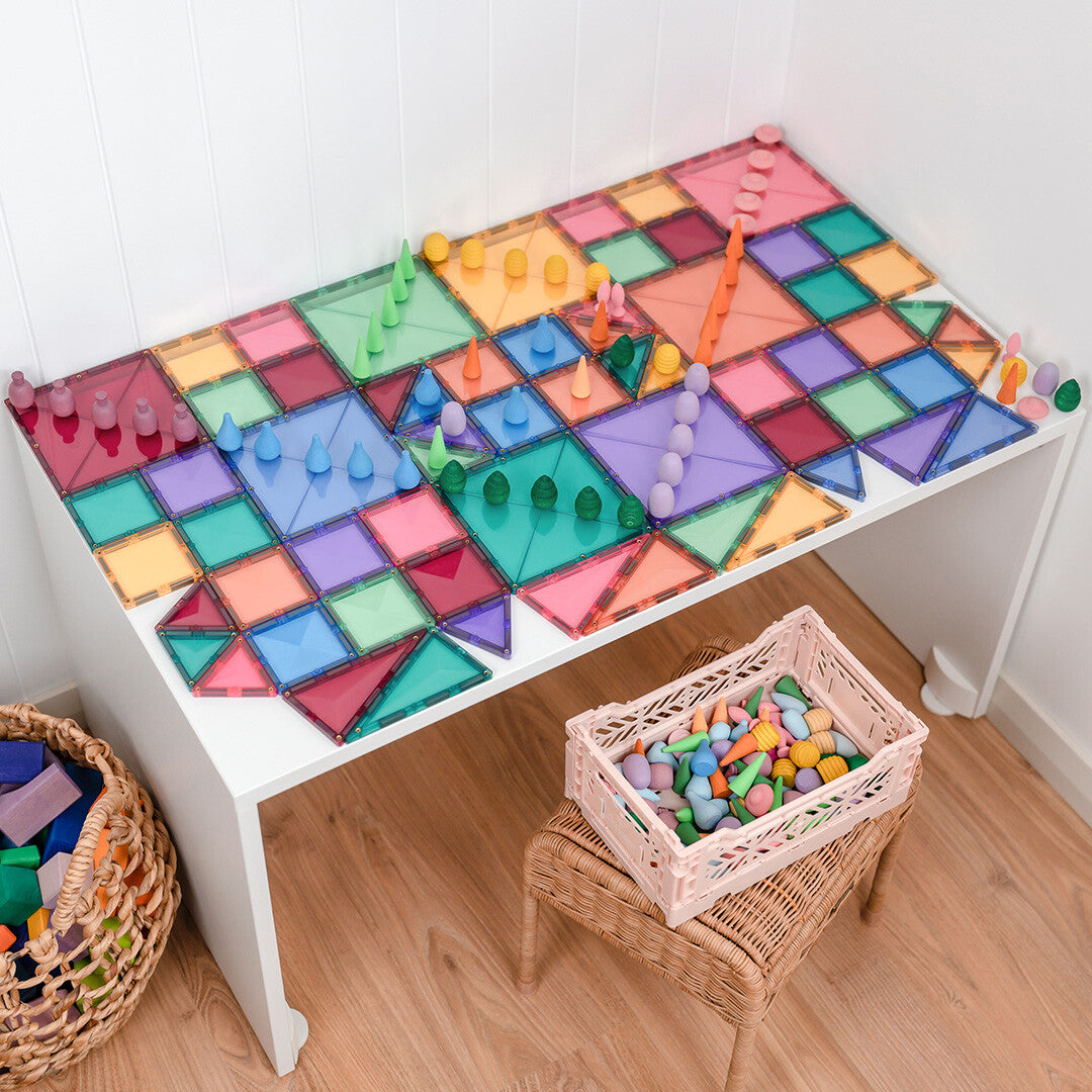 connetix magnetische tegels startersset - pastel - 64st  | CON-EU-P64 | 2
