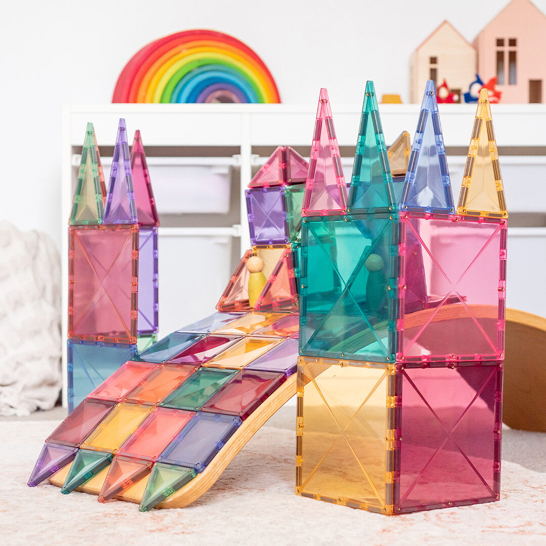 connetix magnetische tegels startersset - pastel - 64st  | CON-EU-P64 | 5
