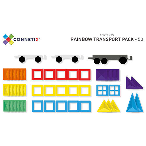 connetix magnetische tegels transport - rainbow - 50st | CON-EU-50T | 7