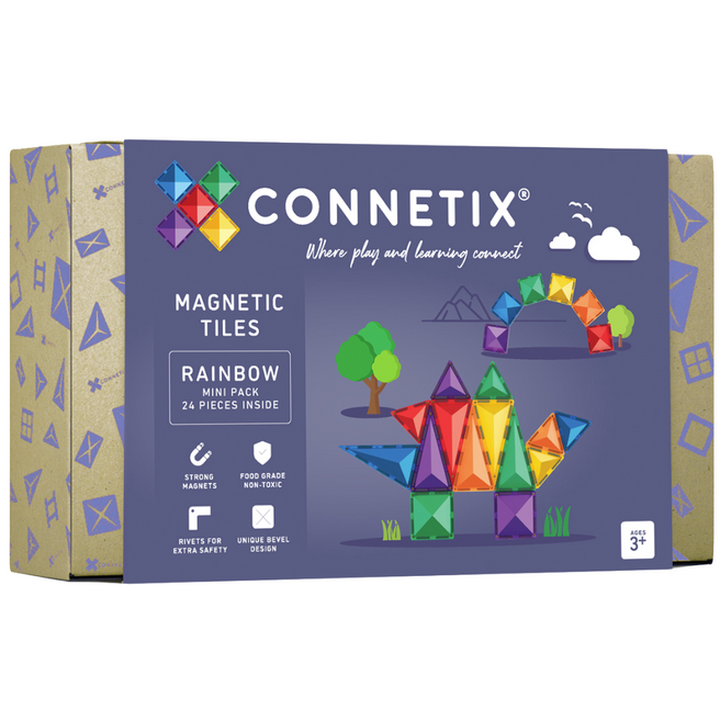 connetix magnetische tegels mini - rainbow - 24st  | CON-EU-24 | 12