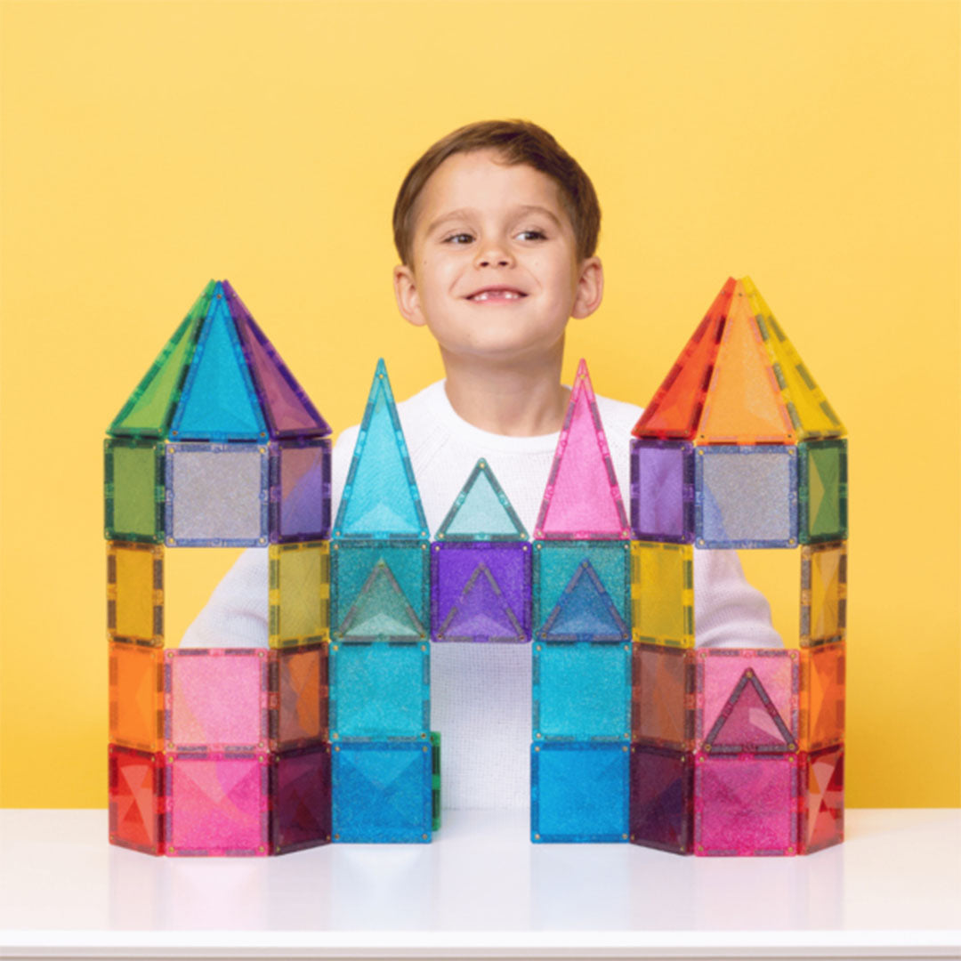 connetix magnetische tegels glitter castle 48st | CT-G-00048-GP | 1