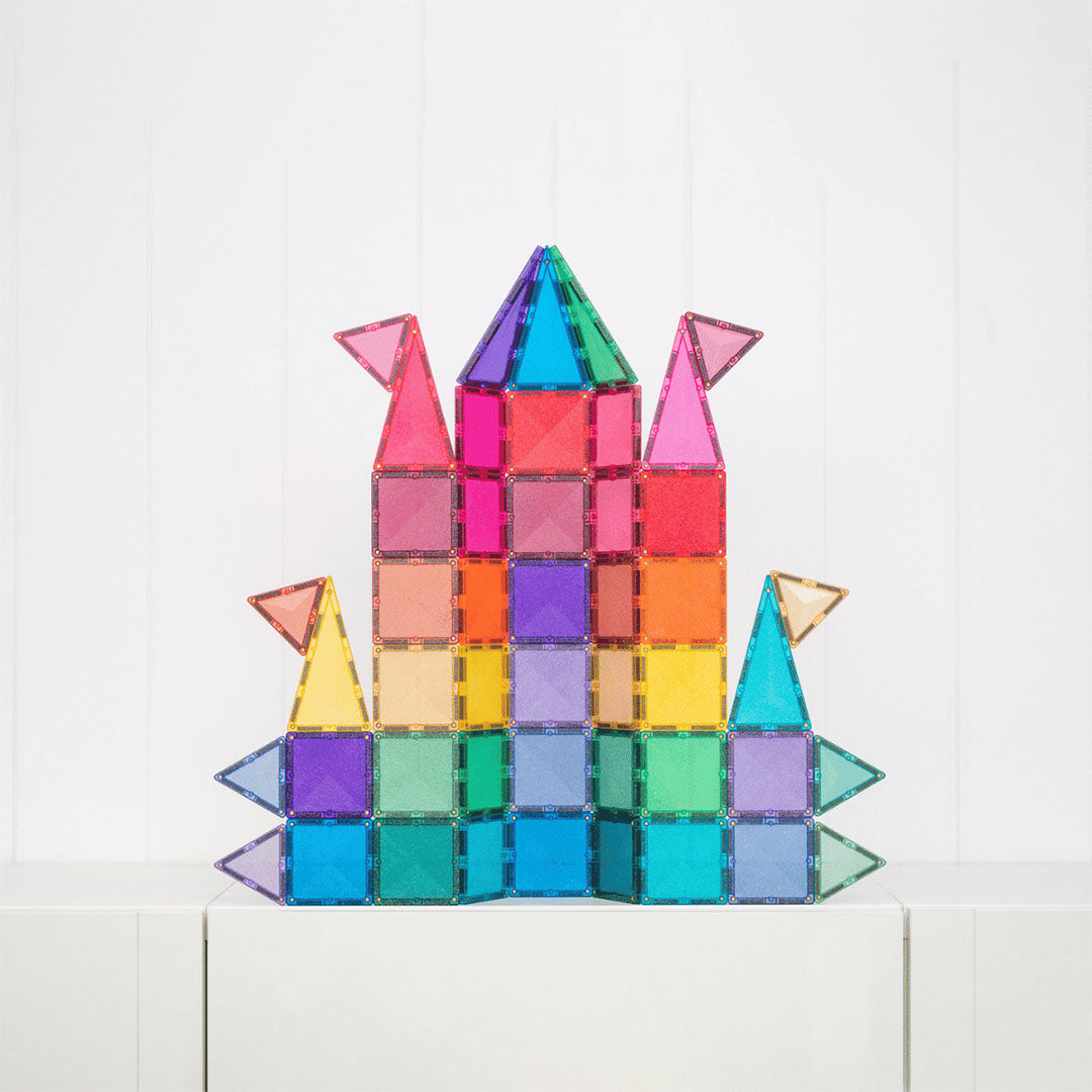 connetix magnetische tegels glitter castle 48st | CT-G-00048-GP | 2