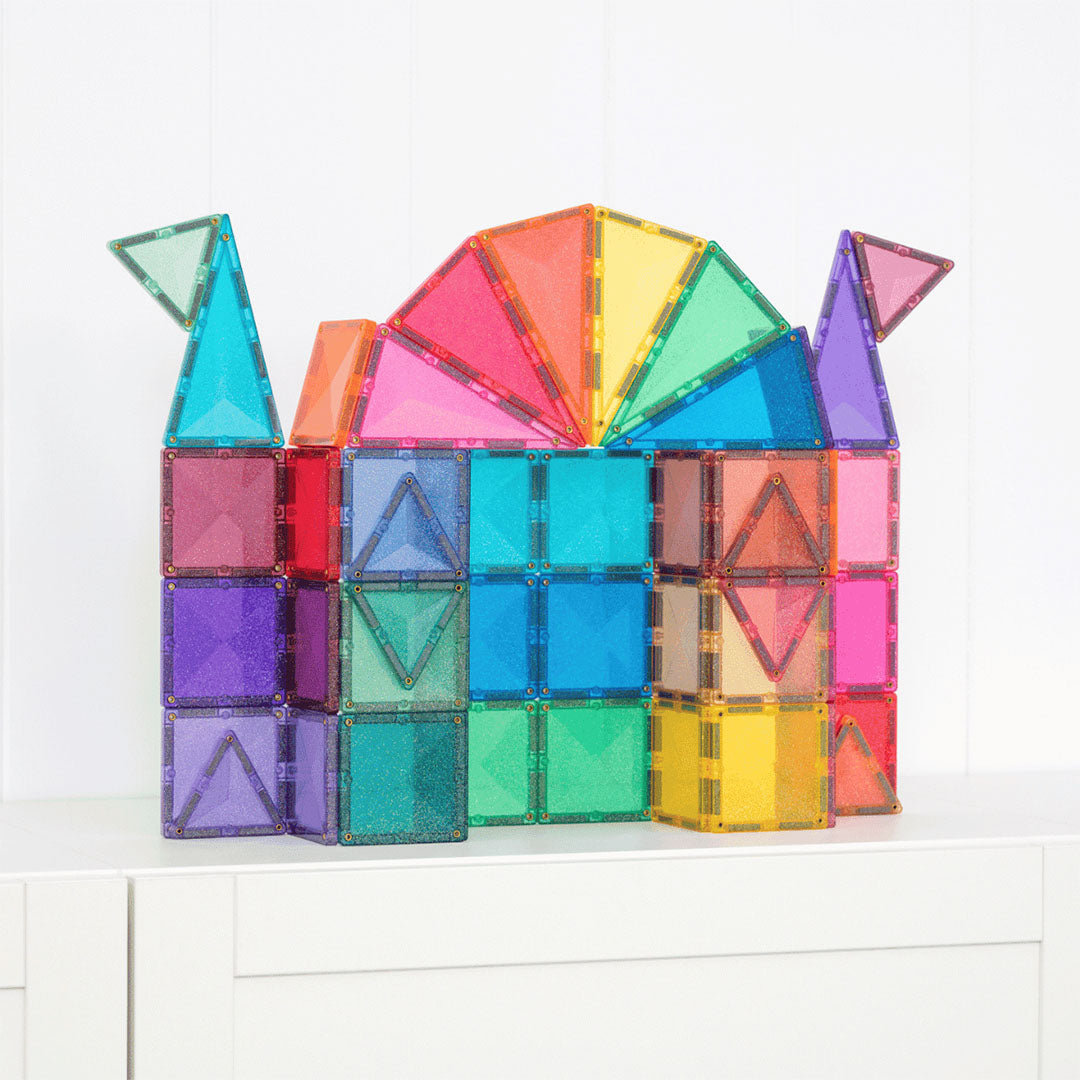 connetix magnetische tegels glitter castle 48st | CT-G-00048-GP | 3