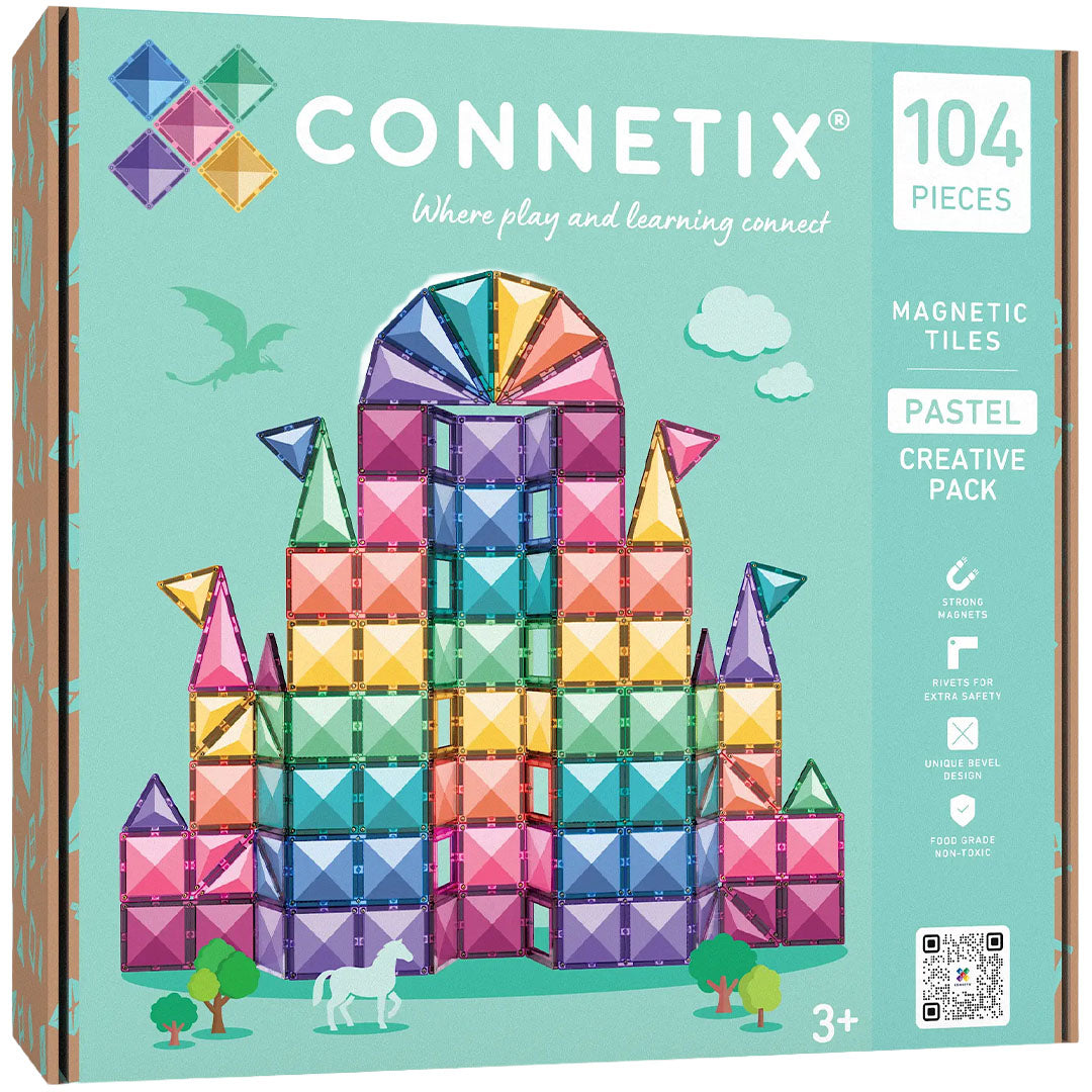 connetix magnetische tegels creative - pastel - 104st | CT-P-00104-CR | 