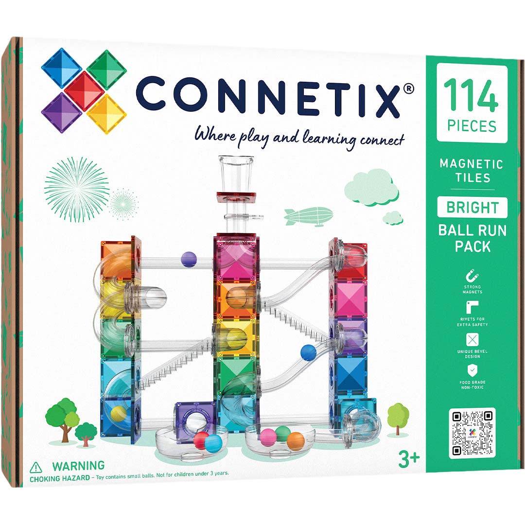 connetix magnetische tegels knikkerbaan - bright - 114st | CT-B-00114-BR | 