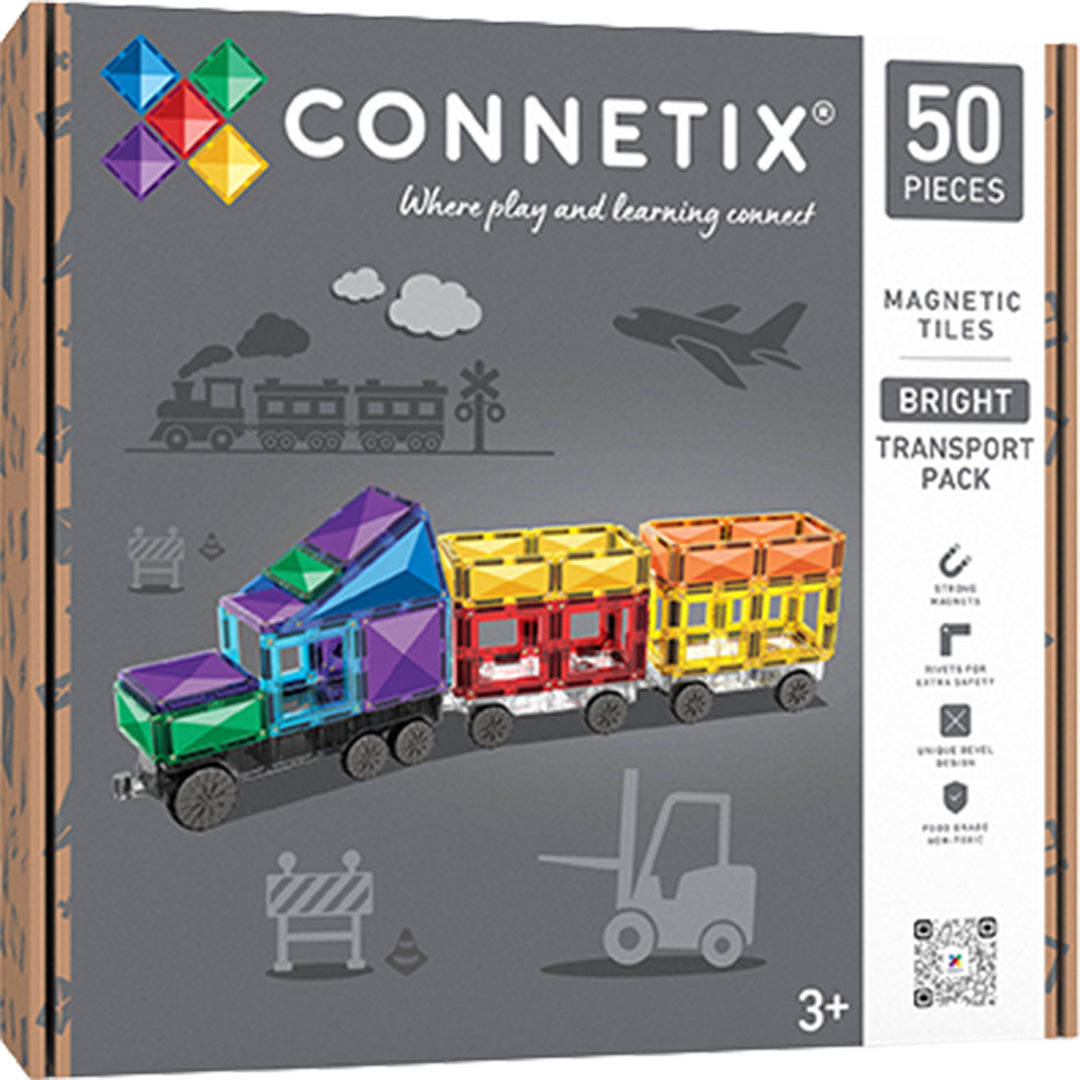connetix magnetische tegels transport - bright - 50st | CT-B2-00050-TR | 