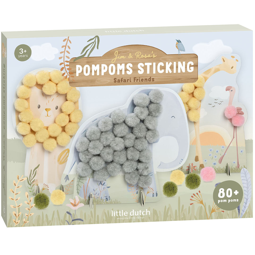 little dutch knutselset pompons - safari friends | BT126919 | 