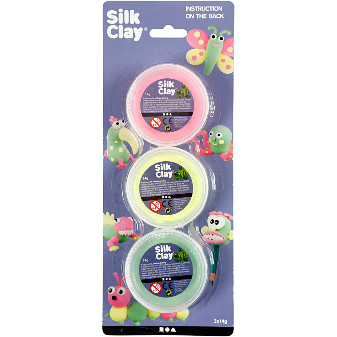 creativ company boetseerklei silk clay - neon - 3st | 78148 | 6