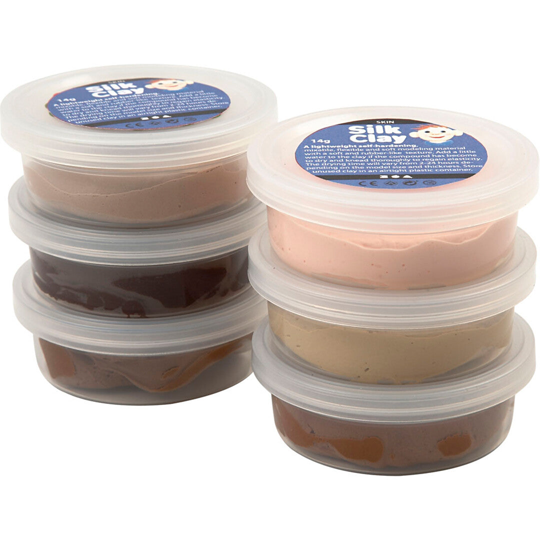 creativ company boetseerklei silk clay - skin colours - 6st | 79142 | 0