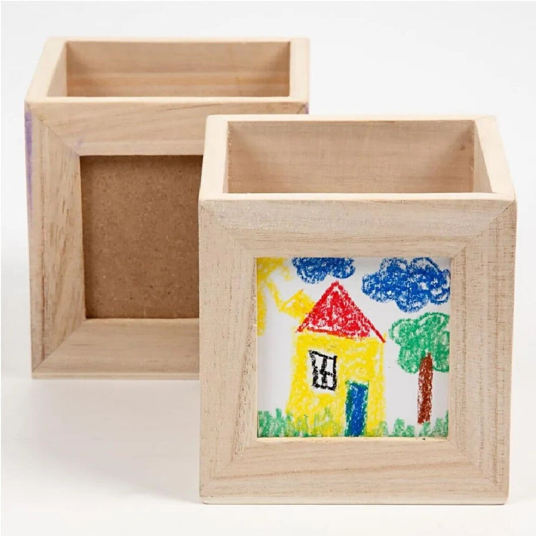 creativ company houten pennenbakje met fotolijstje | 57455 | 1