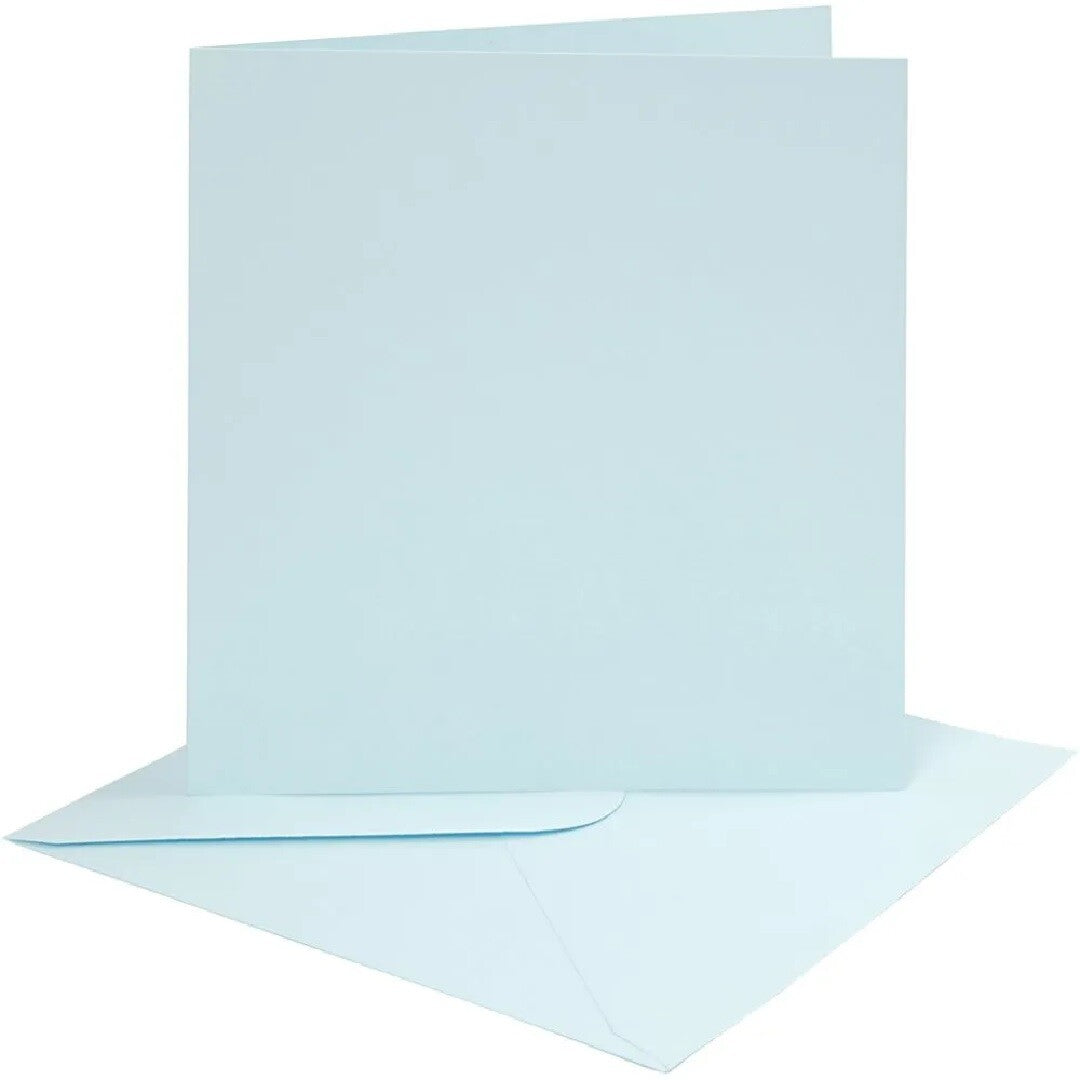 creativ company kaarten met envelop lichtblauw - 15x15 cm - 4st | 230544 | 0
