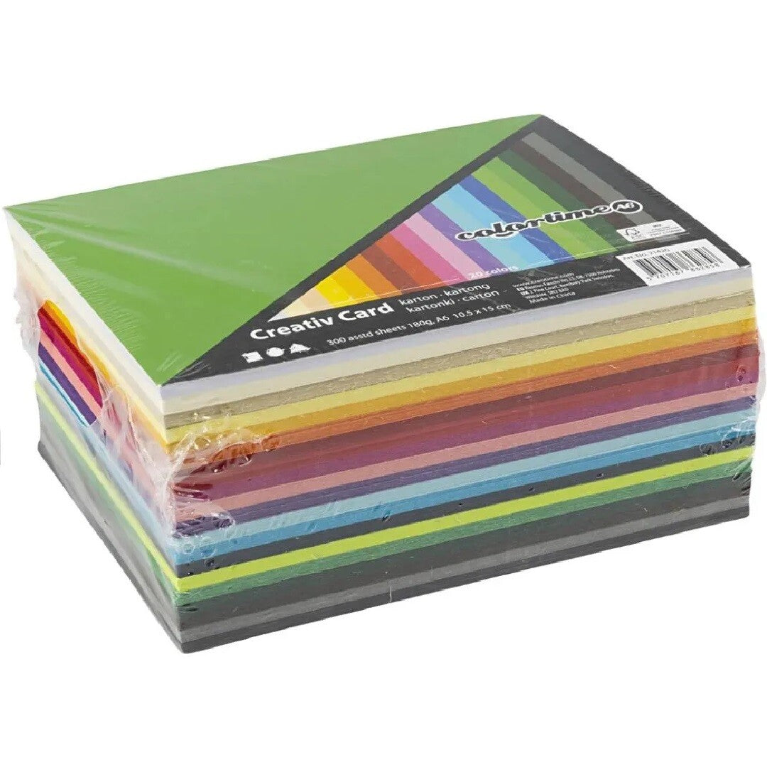 creativ company knutselkarton A6 180 gr - in 20 kleuren - 300 vellen | 21426 | 1