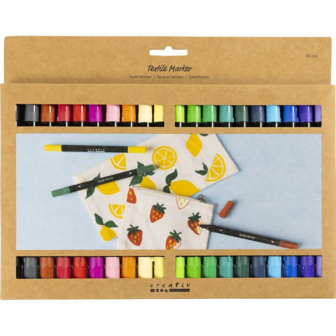 creativ company textielstiften dubbelzijdig - 20st | 334817 | 1