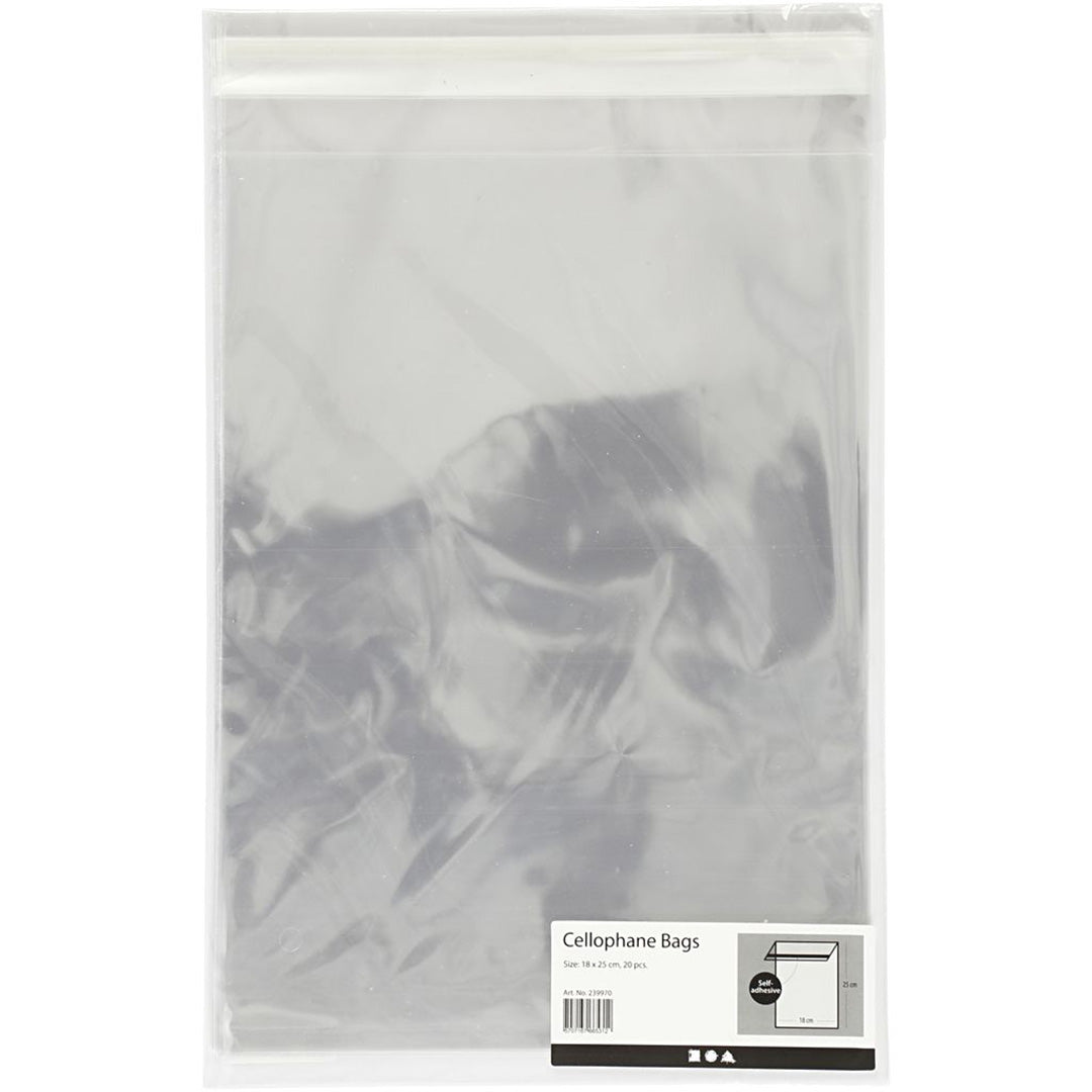 creativ company cellofaan zakjes transparant - 25,5 cm - 20st