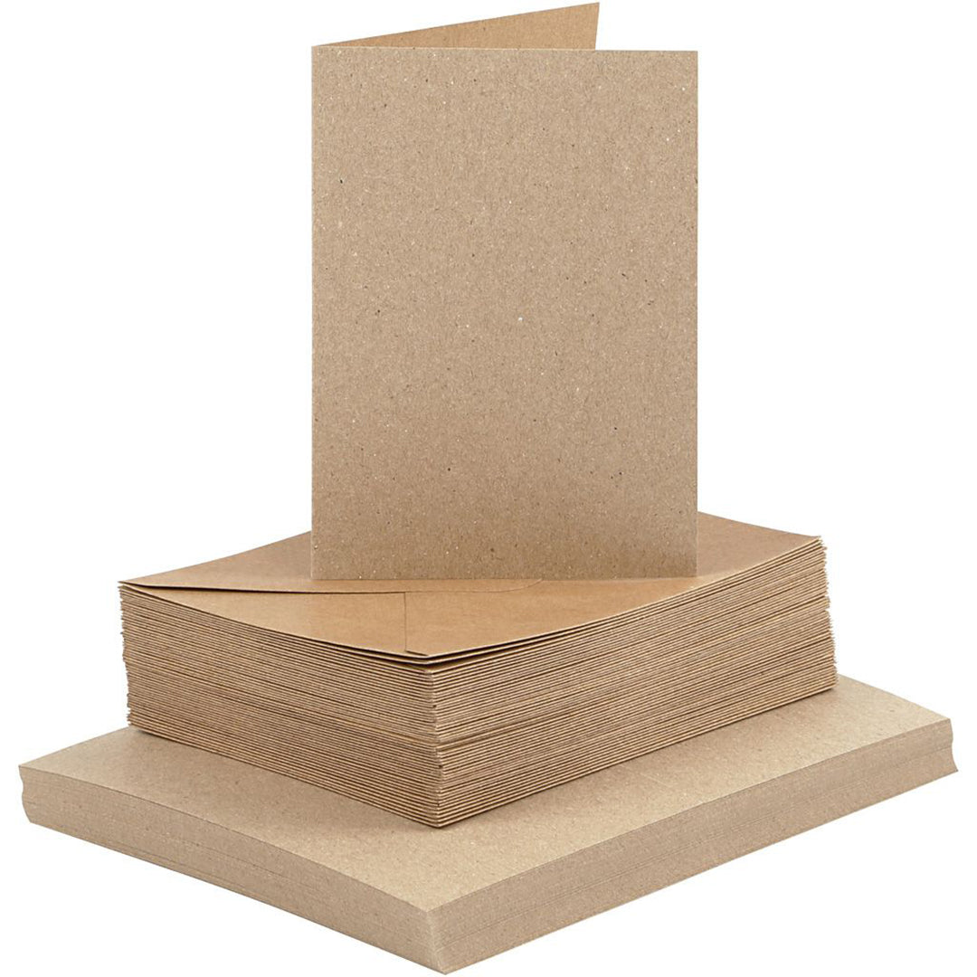 creativ company kaarten met envelop naturel - 10,5x15 cm - 50st | CREA23113 | 1