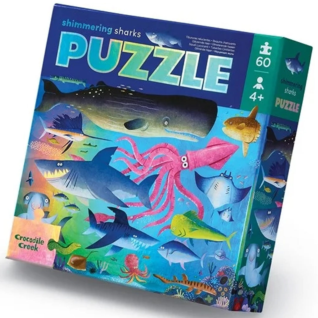 crocodile creek holografische puzzel haaien - 60st | CC79055 | 0