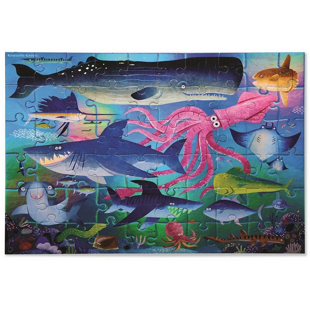 crocodile creek holografische puzzel haaien - 60st | CC79055 | 1