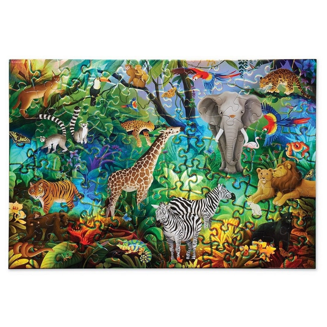 crocodile creek holografische puzzel jungle - 100st | CC79102 | 1