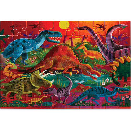 crocodile creek puzzel met holografisch folie - dinosaurussen - 60st | CC79052 | 1