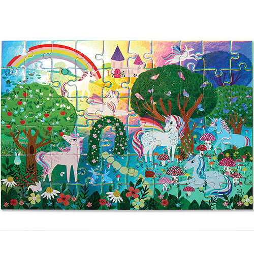 crocodile creek puzzel met holografische folie - sprankelende eenhoorns - 60st | CC79053 | 1
