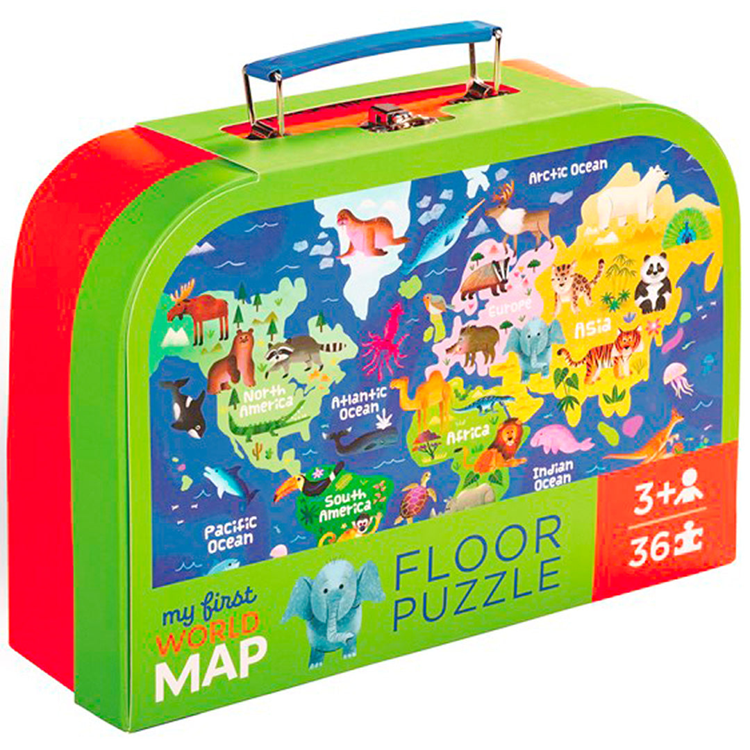 crocodile creek vloerpuzzel wereldkaart - 36st  | CC29551 | 1