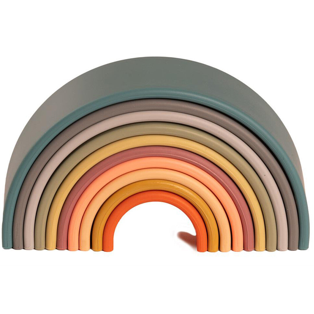 dëna bijt- en stapelspeeltje regenboog - natuur - 10st | 5052588 | 0