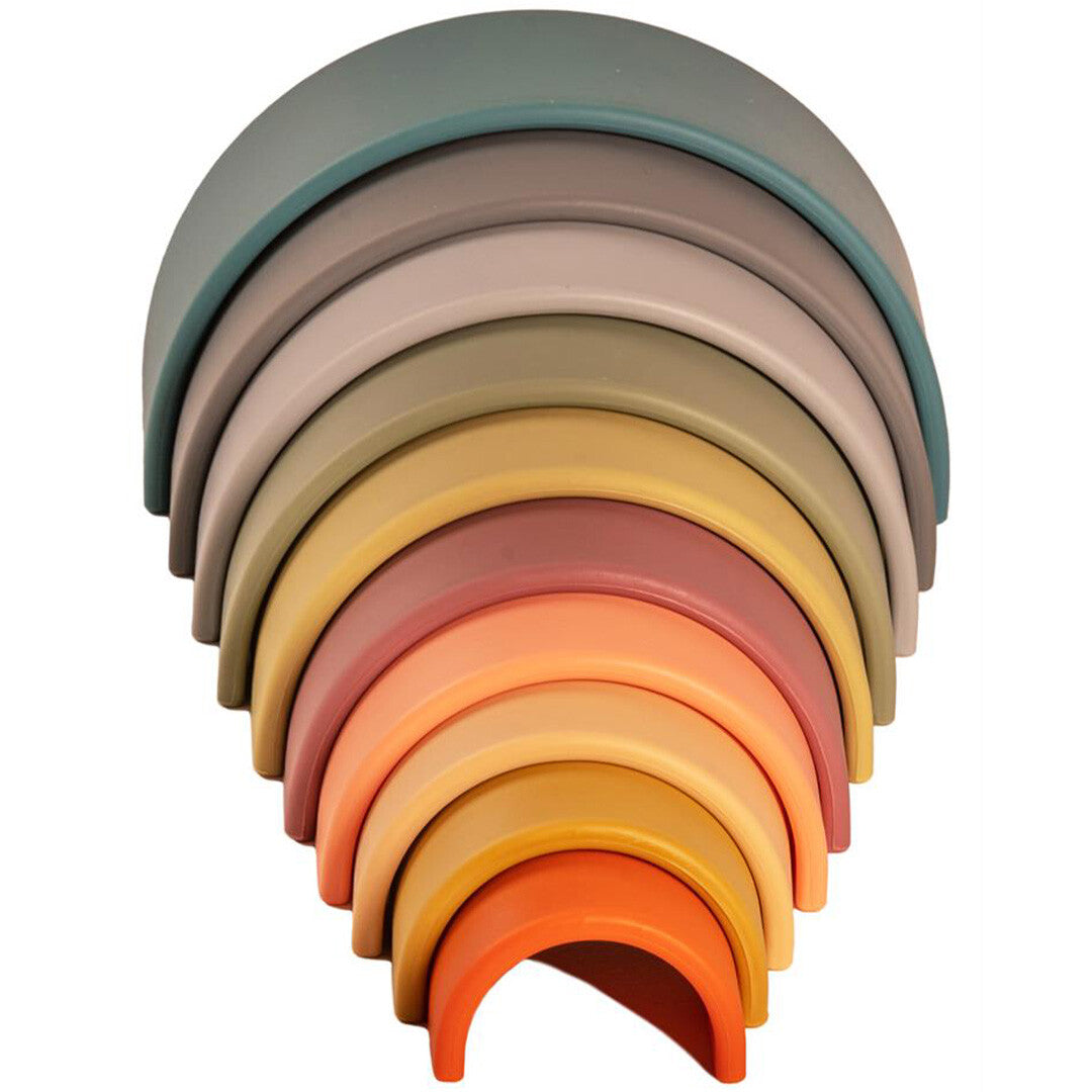 dëna bijt- en stapelspeeltje regenboog - natuur - 10st | 5052588 | 3
