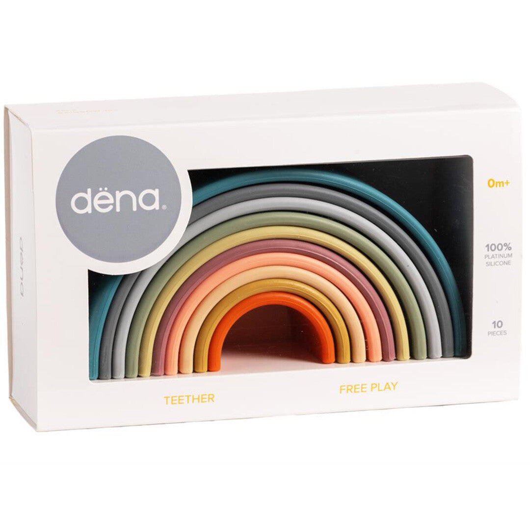 dëna bijt- en stapelspeeltje regenboog - natuur - 10st | 5052588 | 5