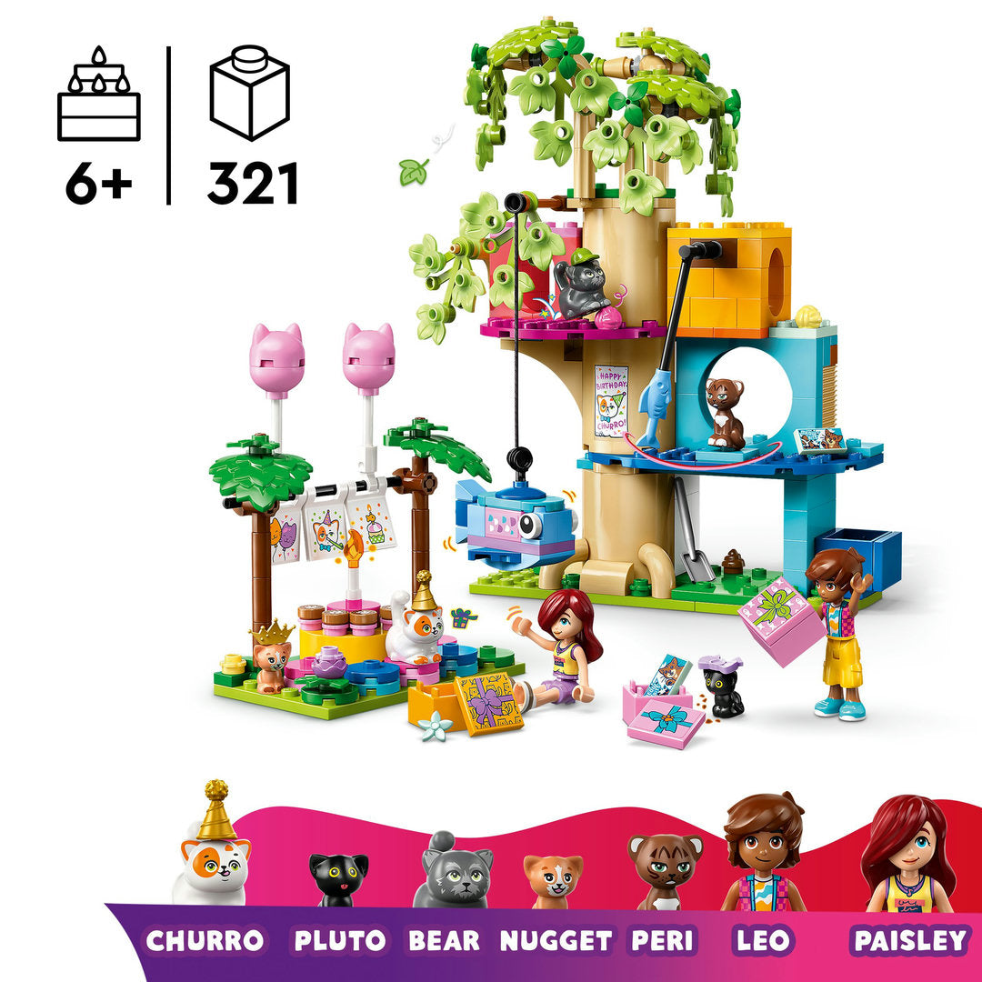 LEGO friends kattenverjaardagsfeestje en boomhut set