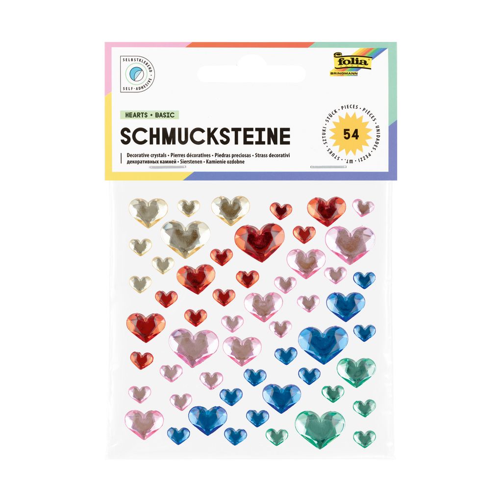 folia stickers hartjes basic - 54st | 12311
