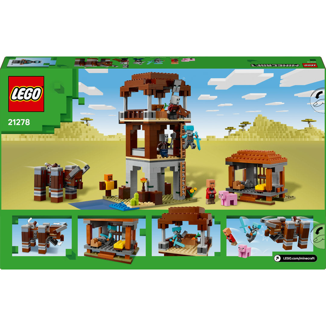 LEGO minecraft de plunderaar buitenpost en verwoester