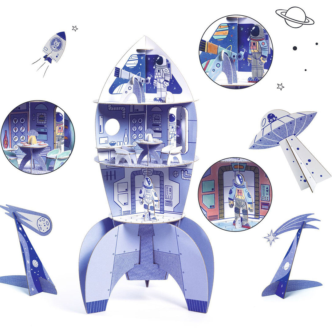 djeco 3D kleurplaat raket | DJ08009 | 3
