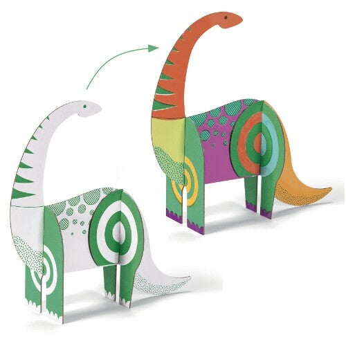 djeco 3D  kleurplaat speelfiguren - dinosaurussen | DJ08004 | 2