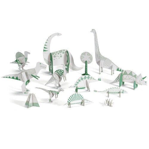 djeco 3D  kleurplaat speelfiguren - dinosaurussen | DJ08004 | 3