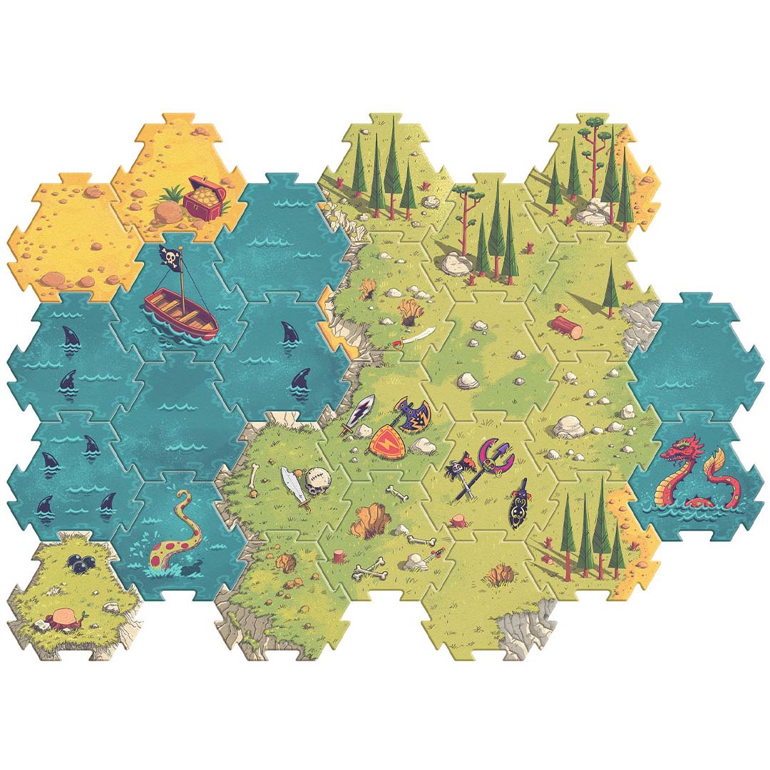 djeco arty toys - reuze puzzel - battle - 30st | DJ06847 | 1