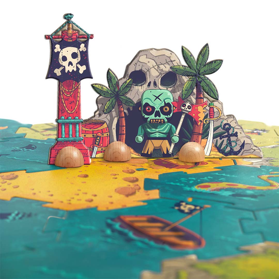 djeco arty toys - reuze puzzel - battle - 30st | DJ06847 | 3