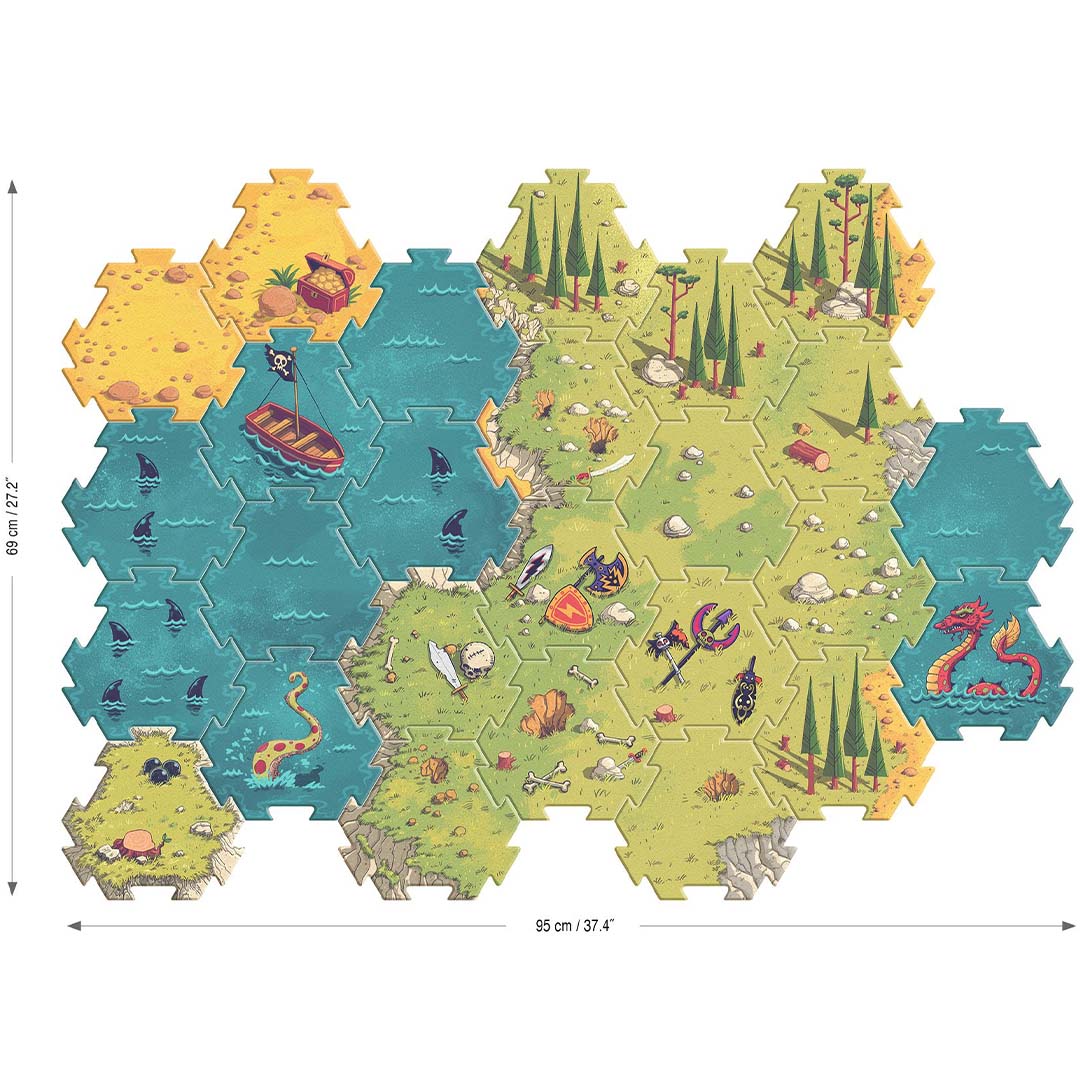djeco arty toys - reuze puzzel - battle - 30st | DJ06847 | 4